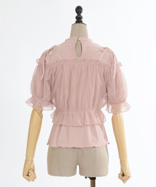 axes femme POETIQUE（アクシーズファムポエティック）の「チュールキャミセットプルオーバー（Tシャツ/カットソー・レディース・ピンク/ブラック/キナリ/ミント・MEDIUM）」の13枚目の写真