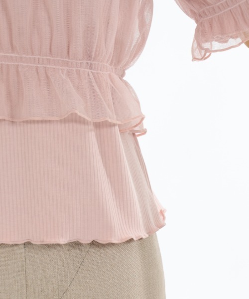 axes femme POETIQUE（アクシーズファムポエティック）の「チュールキャミセットプルオーバー（Tシャツ/カットソー・レディース・ピンク/ブラック/キナリ/ミント・MEDIUM）」の15枚目の写真