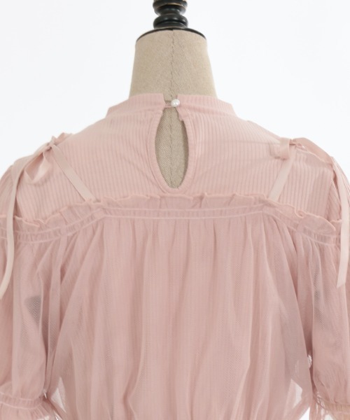 axes femme POETIQUE（アクシーズファムポエティック）の「チュールキャミセットプルオーバー（Tシャツ/カットソー・レディース・ピンク/ブラック/キナリ/ミント・MEDIUM）」の7枚目の写真