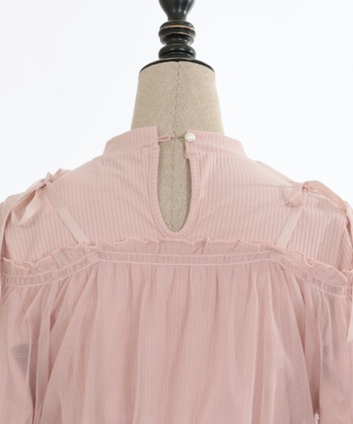 axes femme POETIQUE（アクシーズファムポエティック）の「チュールキャミセットプルオーバー（Tシャツ/カットソー・レディース・ピンク/ブラック/キナリ/ミント・MEDIUM）」の8枚目の写真