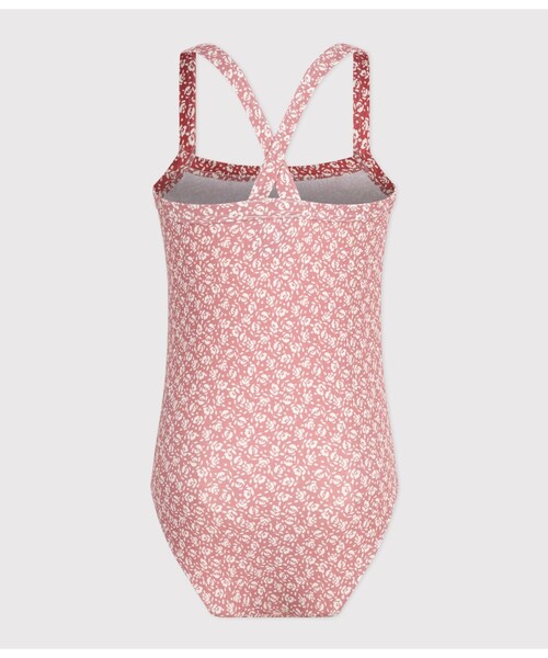 PETIT BATEAU（プチバトー）の「ワンピース水着（水着・キッズ・ホワイト×ピンク・3YEAR/4YEAR/5YEAR）」の2枚目の写真