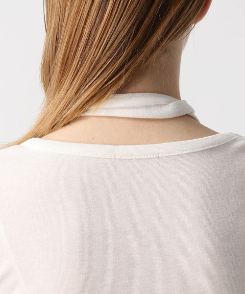 FOREVER 21（フォーエバー トゥエンティーワン）の「【2024SS】ボウタイ付きＴシャツ（Tシャツ/カットソー・レディース・オフホワイト/ブラック/グレー・FREE）」の10枚目の写真