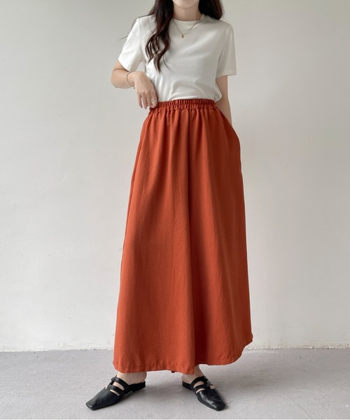 emi+(エミプラス)の「ギャザーカラーワイドガウチョパンツ(その他パンツ・レディース・ブラウン/ベージュ/ブラック/イエロー/グリーン・FREE)」の22枚目の写真