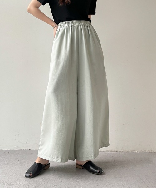 emi+(エミプラス)の「ギャザーカラーワイドガウチョパンツ(その他パンツ・レディース・ブラウン/ベージュ/ブラック/イエロー/グリーン・FREE)」の12枚目の写真