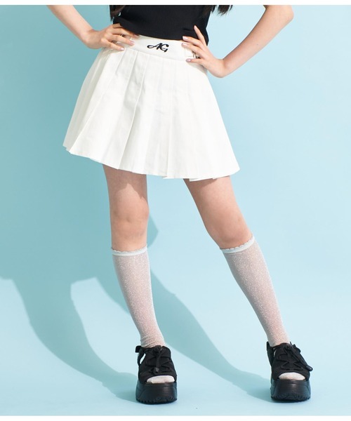 ANAP GiRL(アナップガール)の「ウエストダブルベルトデザインスカート(スカート・キッズ・ブラック/オフホワイト/グレー・XS/M/S)」の4枚目の写真