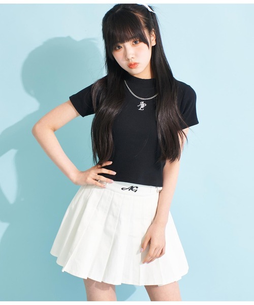 ANAP GiRL(アナップガール)の「ウエストダブルベルトデザインスカート(スカート・キッズ・ブラック/オフホワイト/グレー・XS/M/S)」の5枚目の写真