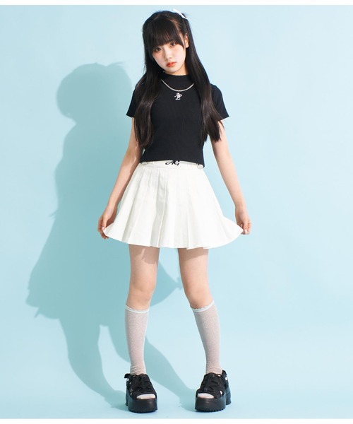 ANAP GiRL(アナップガール)の「ウエストダブルベルトデザインスカート(スカート・キッズ・ブラック/オフホワイト/グレー・XS/M/S)」の9枚目の写真