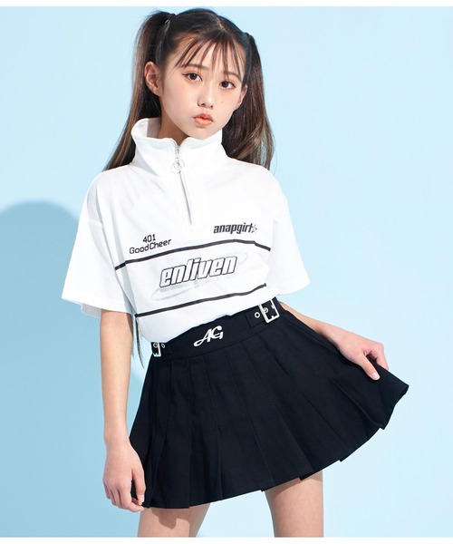 ANAP GiRL(アナップガール)の「ウエストダブルベルトデザインスカート(スカート・キッズ・ブラック/オフホワイト/グレー・XS/M/S)」の18枚目の写真