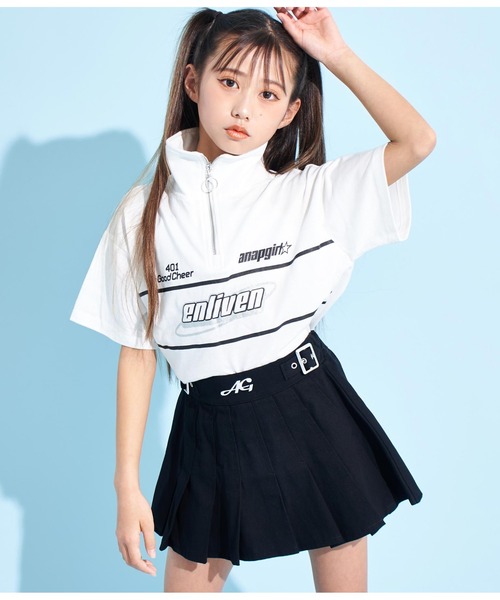 ANAP GiRL(アナップガール)の「ウエストダブルベルトデザインスカート(スカート・キッズ・ブラック/オフホワイト/グレー・XS/M/S)」の19枚目の写真
