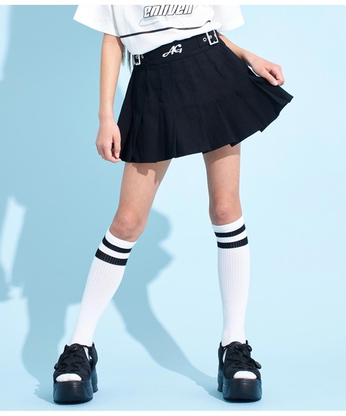 ANAP GiRL(アナップガール)の「ウエストダブルベルトデザインスカート(スカート・キッズ・ブラック/オフホワイト/グレー・XS/M/S)」の15枚目の写真
