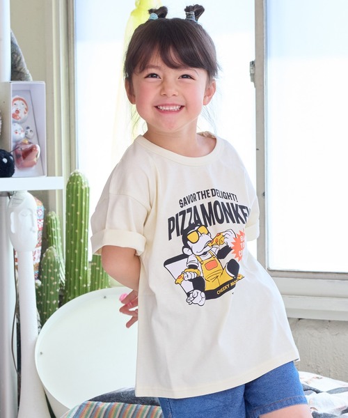 Life Support Products（ライフサポートプロダクツ）の「グラフィックプリントTシャツ（80～150cm）（Tシャツ/カットソー・キッズ・チャコール/マスタード/ラベンダー/レッド/ブラック/カーキ/オフホワイト/ターコイズブルー/ブルー/グレー・80/90/95/100/110/120/130/140/150）」の14枚目の写真