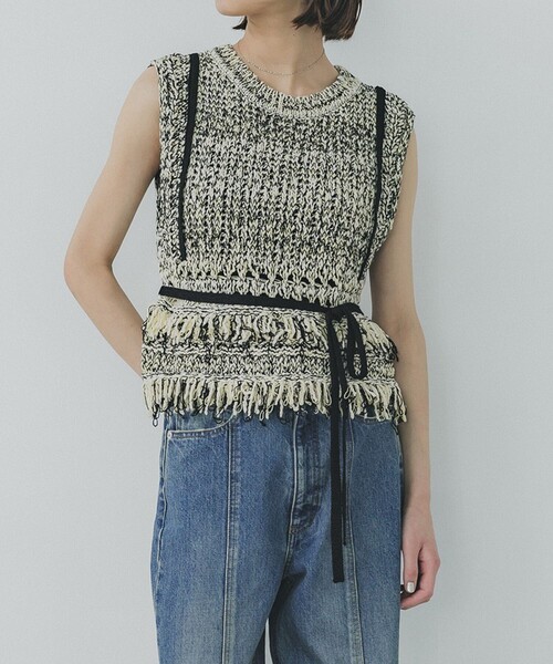 PUBLIC TOKYO パブリックトウキョウ メッシュフリンジトップス PUBLIC TOKYO（パブリックトウキョウ）の「メッシュフリンジトップス