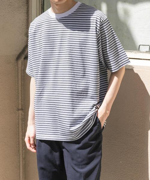 FORK&SPOON（フォークアンドスプーン）の「FORK&SPOON　ボーダーショートスリーブTシャツ（Tシャツ/カットソー・メンズ・ブラック系その他/ブルー系その他/ホワイト系その他・4/5）」の8枚目の写真