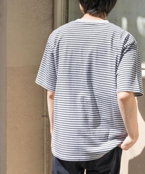 FORK&SPOON（フォークアンドスプーン）の「FORK&SPOON　ボーダーショートスリーブTシャツ（Tシャツ/カットソー・メンズ・ブラック系その他/ブルー系その他/ホワイト系その他・4/5）」の6枚目の写真