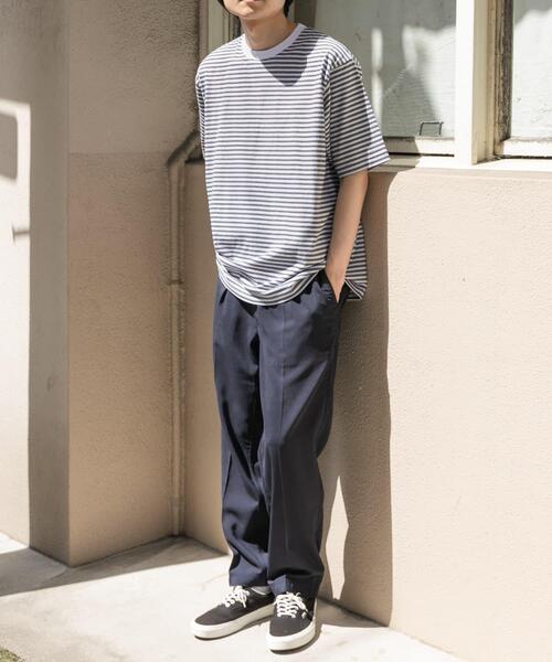 FORK&SPOON（フォークアンドスプーン）の「FORK&SPOON　ボーダーショートスリーブTシャツ（Tシャツ/カットソー・メンズ・ブラック系その他/ブルー系その他/ホワイト系その他・4/5）」の4枚目の写真