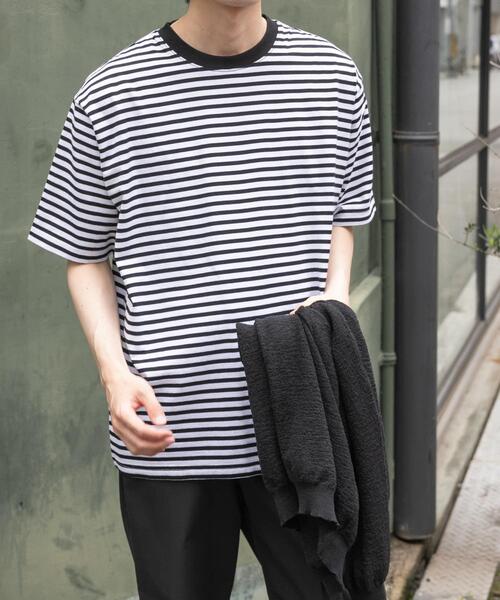 FORK&SPOON（フォークアンドスプーン）の「FORK&SPOON　ボーダーショートスリーブTシャツ（Tシャツ/カットソー・メンズ・ブラック系その他/ブルー系その他/ホワイト系その他・4/5）」の12枚目の写真