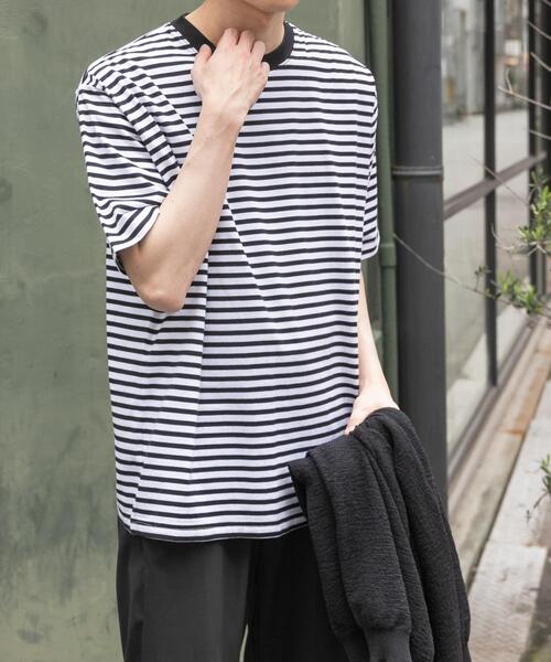 FORK&SPOON（フォークアンドスプーン）の「FORK&SPOON　ボーダーショートスリーブTシャツ（Tシャツ/カットソー・メンズ・ブラック系その他/ブルー系その他/ホワイト系その他・4/5）」の13枚目の写真