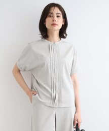 INDIVI | 【UVケア/接触冷感/SETUP可能】麻混ストレッチ タックブラウス(シャツ/ブラウス)