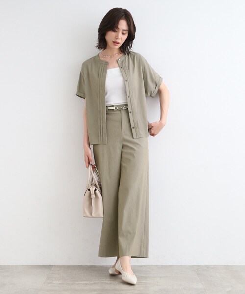 INDIVI(インディヴィ)の「◆【UVケア/接触冷感/SETUP可能】麻混ストレッチ タックブラウス(シャツ/ブラウス・レディース・ブラック/ブルー系8/ライトグレー系3/ベージュ系3・40/05/13/15 /36/38/19)」の13枚目の写真