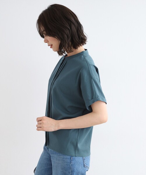 INDIVI(インディヴィ)の「◆【UVケア/接触冷感/SETUP可能】麻混ストレッチ タックブラウス(シャツ/ブラウス・レディース・ブラック/ブルー系8/ライトグレー系3/ベージュ系3・40/05/13/15 /36/38/19)」の15枚目の写真