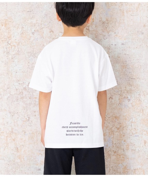 ANAP kids（アナップキッズ）の「オールドイングリッシュ箔プリントビッグTシャツ【親子お揃（Tシャツ/カットソー・キッズ・ブラック/ホワイト・130cm/110cm/120cm）」の17枚目の写真