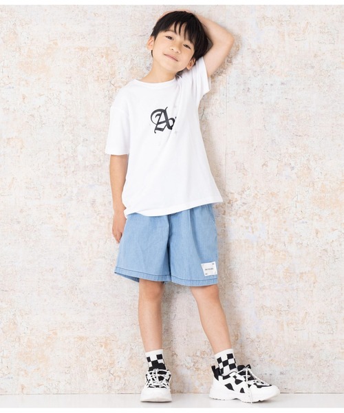 ANAP kids（アナップキッズ）の「オールドイングリッシュ箔プリントビッグTシャツ【親子お揃（Tシャツ/カットソー・キッズ・ブラック/ホワイト・130cm/110cm/120cm）」の19枚目の写真
