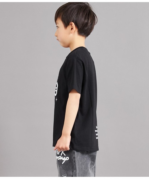 ANAP kids（アナップキッズ）の「オールドイングリッシュ箔プリントビッグTシャツ【親子お揃（Tシャツ/カットソー・キッズ・ブラック/ホワイト・130cm/110cm/120cm）」の10枚目の写真