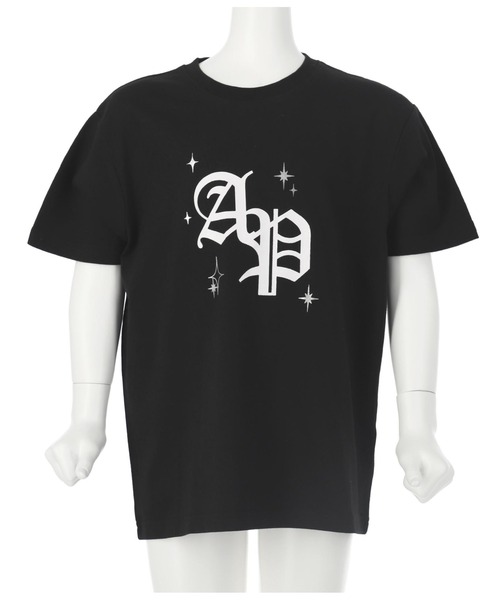 ANAP kids（アナップキッズ）の「オールドイングリッシュ箔プリントビッグTシャツ【親子お揃（Tシャツ/カットソー・キッズ・ブラック/ホワイト・130cm/110cm/120cm）」の4枚目の写真