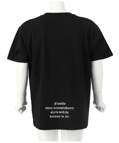 ANAP kids（アナップキッズ）の「オールドイングリッシュ箔プリントビッグTシャツ【親子お揃（Tシャツ/カットソー・キッズ・ブラック/ホワイト・130cm/110cm/120cm）」の6枚目の写真