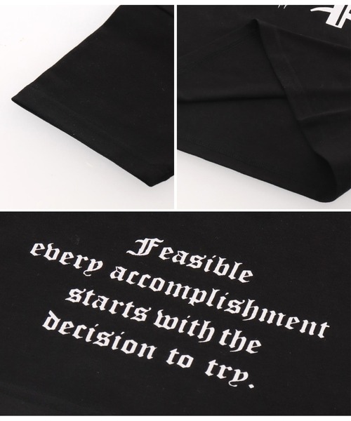 ANAP kids（アナップキッズ）の「オールドイングリッシュ箔プリントビッグTシャツ【親子お揃（Tシャツ/カットソー・キッズ・ブラック/ホワイト・130cm/110cm/120cm）」の8枚目の写真