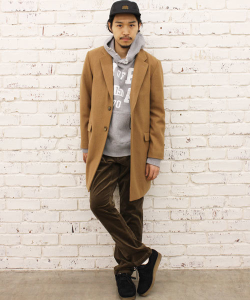 CIAOPANIC（チャオパニック）の「【Ciaopanic】　ウールメルトンチェスターコート（チェスターコート・メンズ・チャコールグレー/オリーブ/ネイビー/キャメル・LARGE/MEDIUM）」の14枚目の写真