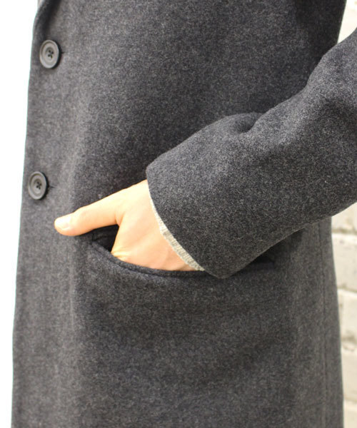 CIAOPANIC（チャオパニック）の「【Ciaopanic】　ウールメルトンチェスターコート（チェスターコート・メンズ・チャコールグレー/オリーブ/ネイビー/キャメル・LARGE/MEDIUM）」の17枚目の写真