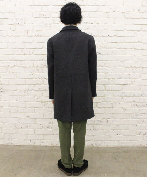 CIAOPANIC（チャオパニック）の「【Ciaopanic】　ウールメルトンチェスターコート（チェスターコート・メンズ・チャコールグレー/オリーブ/ネイビー/キャメル・LARGE/MEDIUM）」の9枚目の写真