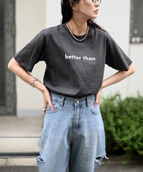 Marient（マリエント）の「カラープリントロゴTEE/Tシャツ（Tシャツ/カットソー・レディース・チャコール/ベージュ・FREE）」の8枚目の写真