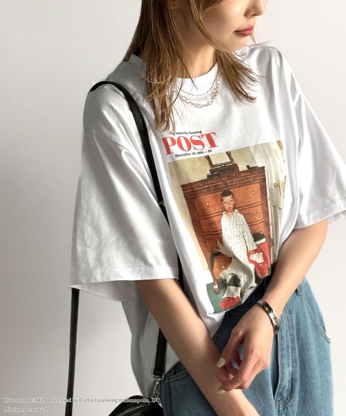 classicalelf(クラシカルエルフ)の「『THE SATURDAY EVENING POST』×クラシカルエルフ 別注グラフィックTシャツ 【Truth about Santa or Discover】(Tシャツ/カットソー・レディース・ホワイト/チャコール・MEDIUM/SMALL/X-LARGE/LARGE)」の15枚目の写真