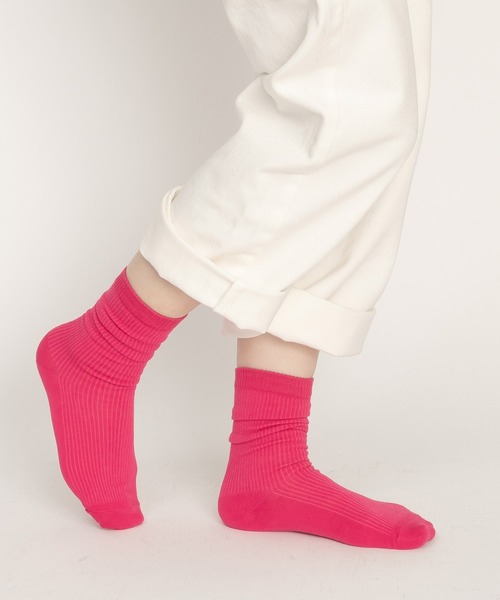 SVEC（シュベック）の「カラーリング リブソックス（ソックス/靴下・レディース・ホワイト/チャコールグレー/ライトブルー/ブラウン/グレー/ピンク/イエロー/オレンジ/ブラック/レッド/ワイン/ブルー/グリーン/マスタード/ラベンダー/アイボリー/グリーン系その他/イエロー系その他/ライトピンク/パープル・FREE）」の16枚目の写真