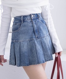 clear | インパン付きデニムプリーツミニスカート [トレンド感 スタイルアップ効果]≪2024AW新作≫(デニムスカート)