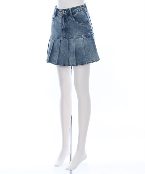 clear（クリア）の「インパン付きデニムプリーツミニスカート [スタイルアップ]≪2024AW新作≫（デニムスカート・レディース・ブラック/ブルー・S/M）」の10枚目の写真