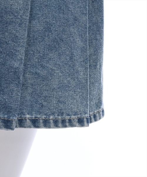 clear（クリア）の「インパン付きデニムプリーツミニスカート [スタイルアップ]≪2024AW新作≫（デニムスカート・レディース・ブラック/ブルー・S/M）」の3枚目の写真