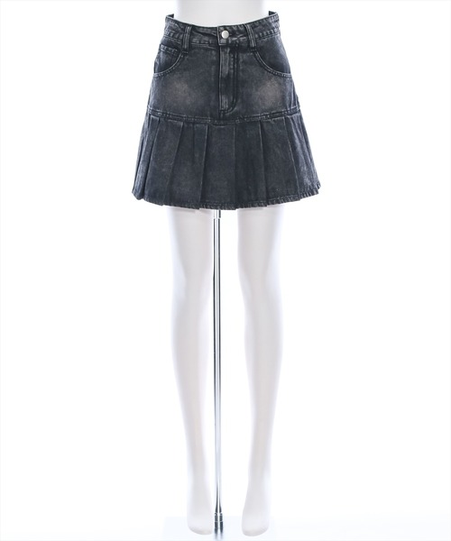 clear（クリア）の「インパン付きデニムプリーツミニスカート [スタイルアップ]≪2024AW新作≫（デニムスカート・レディース・ブラック/ブルー・S/M）」の15枚目の写真