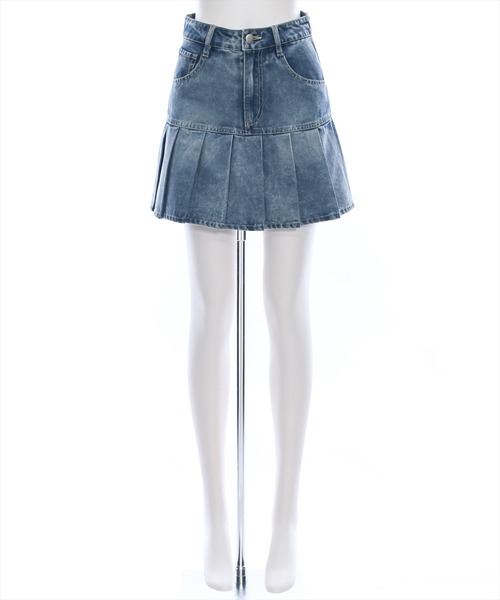 clear（クリア）の「インパン付きデニムプリーツミニスカート [スタイルアップ]≪2024AW新作≫（デニムスカート・レディース・ブラック/ブルー・S/M）」の16枚目の写真