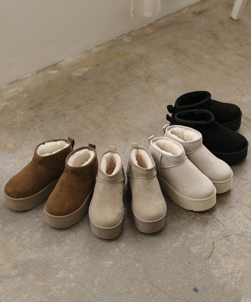 DONOBAN(ドノバン)の「厚底ミニ丈ムートンブーツ(ブーツ・レディース・ベージュ/アイボリー/ブラック/キャメル・LL/M/S/L)」の22枚目の写真