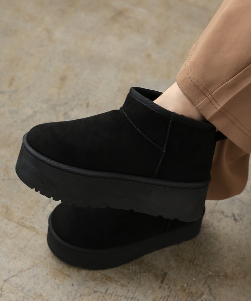 DONOBAN(ドノバン)の「厚底ミニ丈ムートンブーツ(ブーツ・レディース・ベージュ/アイボリー/ブラック/キャメル・LL/M/S/L)」の14枚目の写真