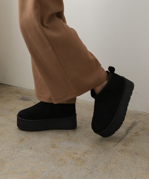 DONOBAN(ドノバン)の「厚底ミニ丈ムートンブーツ(ブーツ・レディース・ベージュ/アイボリー/ブラック/キャメル・LL/M/S/L)」の16枚目の写真