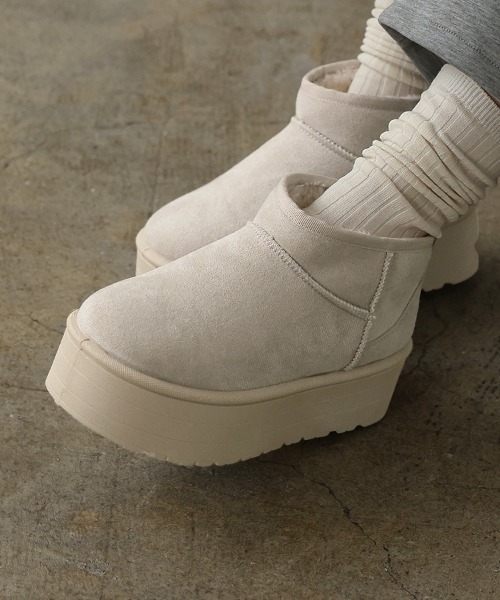 DONOBAN(ドノバン)の「厚底ミニ丈ムートンブーツ(ブーツ・レディース・ベージュ/アイボリー/ブラック/キャメル・LL/M/S/L)」の10枚目の写真