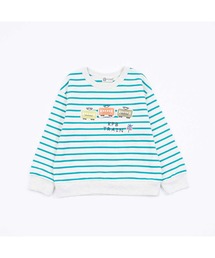 KP BOY（ケーピーボーイ）の「ミニ裏毛電車モチーフのボーダートレーナー(80～110)（その他トップス）」