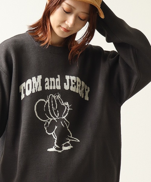 Tom＆Jerry（トムアンドジェリー）の「【Tom & Jerry/トム & ジェリー】 アートワークデザイン ジャガードニット セーター（ニット/セーター・メンズ・ブラウン/ブルー系その他/スミクロ/アイボリー・LL/M/L）」の2枚目の写真