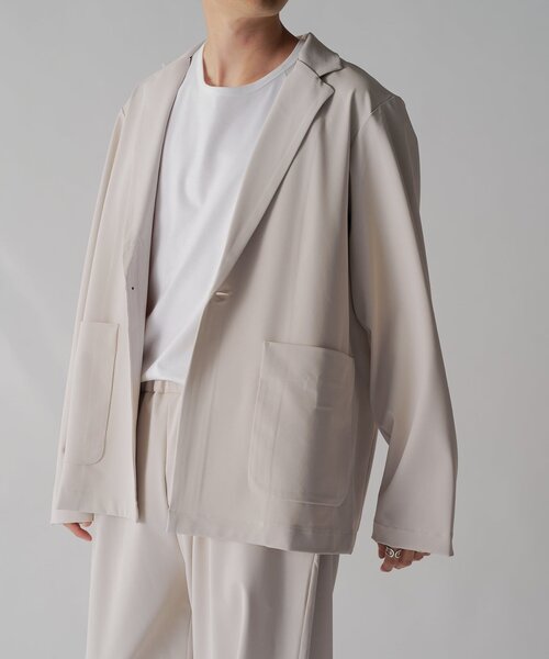 Lui's（ルイス）の「ウォッシャブル1Bジャケット（テーラードジャケット・メンズ・ブラック/ライトグレー・M/S）」の9枚目の写真