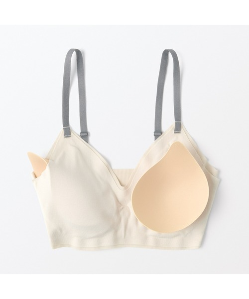 E084 無印婦人 肌あたりがやさしい リブブラジャー4枚 S 無印良品