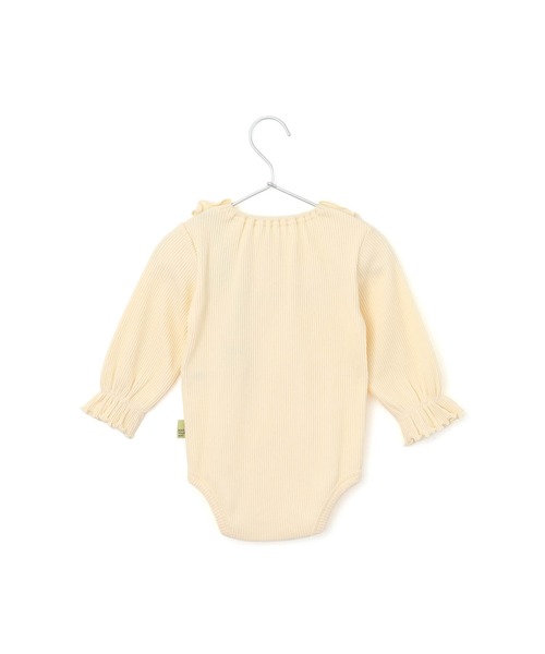 MAKE YOUR DAY（メイクユアデイ）の「フリル付きリブロンパース（ロンパース・キッズ・ピンク/アイボリー/モカ・80/70）」の12枚目の写真